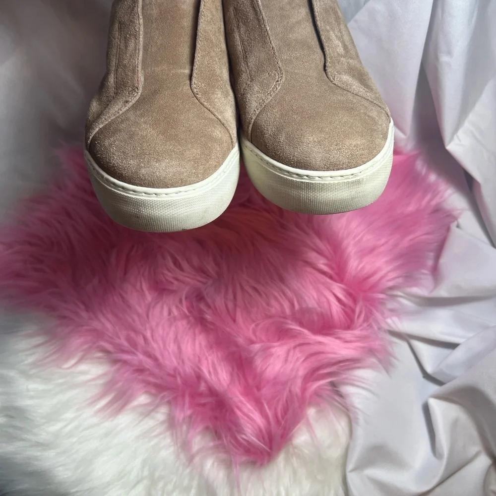 J Slides Women's Tan Slip-On Sneakers